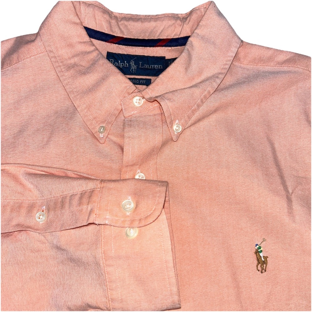 Polo Ralph‎ Lauren Classic For Men's XXL Long Sleeve Heather Pink Button Down